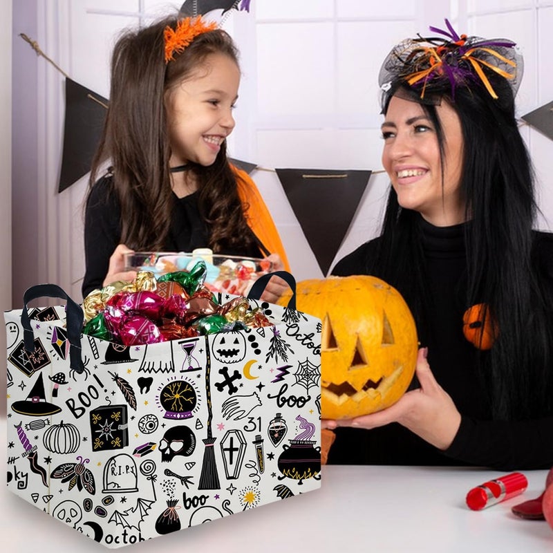FXOCSHE Halloween Ghost thriller basket,Empty Halloween basket,Horror and thriller decor,Trick or Treat Box for Boys and Girls,Horror decor(Magic Halloween) - Image 3